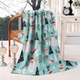 thumbnail image 3 of Blue Christmas Santa and Snowman Pattern Blanket,Comfortable Soft Lamb Wool Throw Blanket,All Season,Warm Lightweight Blankets for Sofa Bed Couch Living Room Chair,50"x60", 3 of 4