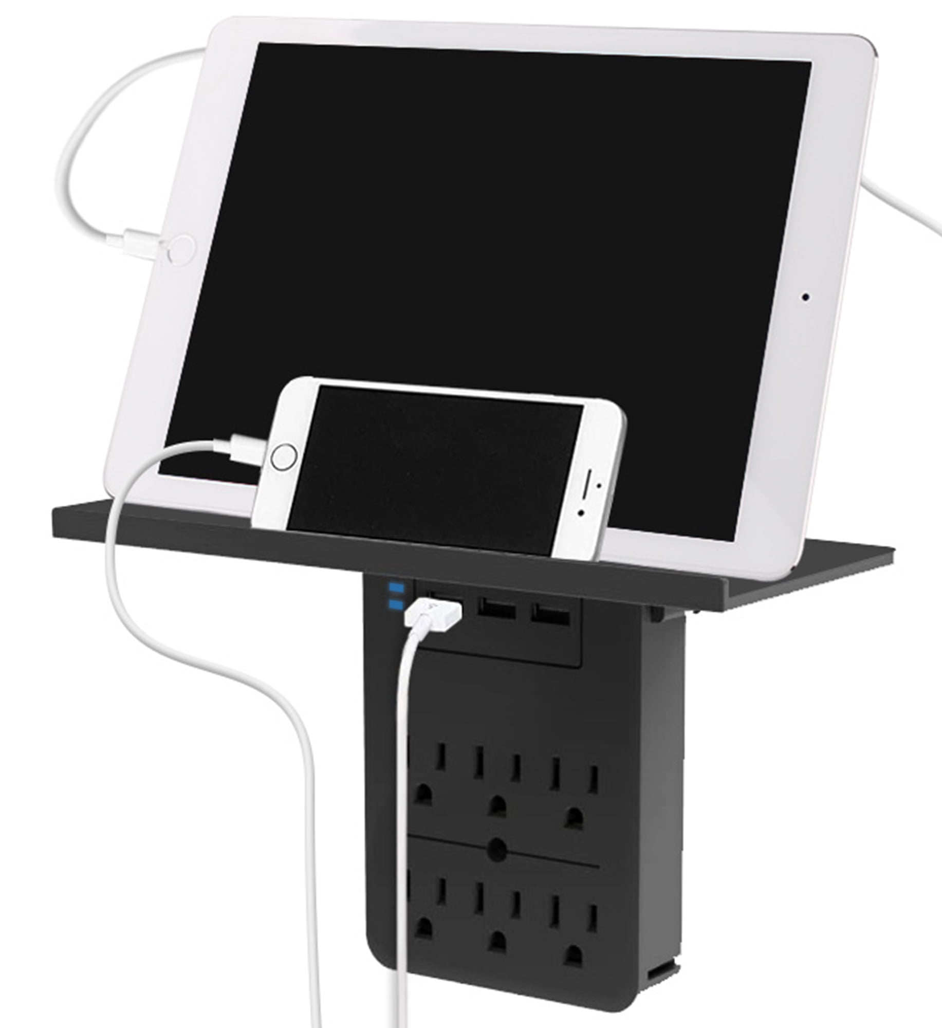 Aduro Surge Multiple Plug Outlet Splitter Wall Surge Protector With 6 Power Outlet Shelf & 2 Multi USB Port Multi Outlet Plug Black Aduro Surge Multiple Plug Outlet Splitter Wall Surge Protector With 6 Power Outlet Shelf & 2 Multi USB Port Multi Outlet Plug Black