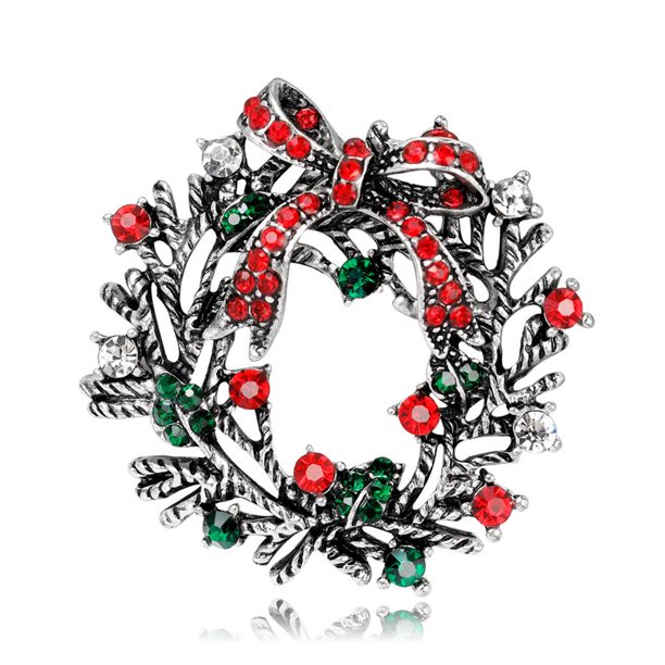 Yuarrent Decorado Árbol de Navidad Botas de Papá Noel Muñeco de nieve Campana Broche Bufanda Collar Solapa Broche de Navidad Regalo de niña Kits de decoración para fiestas No.34 Yuarrent JR0793-34