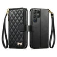 thumbnail image 2 of TECH CIRCLE For Galaxy A16 5G Flip Wallet Case with Wrist Strap, Faux Leather Protective Lightweight Cover with Stand, Card Slots, Zippered Pocket, Black, 2 of 14