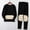 Black, variant on 2-Piece Long Thermal Suit for Men Autumn/Winter Fleece Lined Underwear Set with Warm Patches