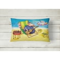 thumbnail image 2 of Carolines Treasures APH0079PW1216 Pig Sunbathing on the Beach Fabric Decorative Pillow  12H x16W multicolor, 2 of 3