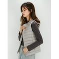 thumbnail image 4 of Wenseny Women’s Quilted Down Puffer Vest Warm Button Outerwear Padded Coat Gray L, 4 of 8