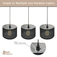 thumbnail image 3 of Royal Designs Vintage-Style Gun Metal Gray Keyless Uno Threaded Dimmable Pendant Light Socket and Canopy with Black Rayon Fabric Cord, Set of 4, 3 of 6