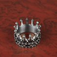 thumbnail image 4 of Stainless steel steel crown ring silver men and women couple jewelry, 4 of 5