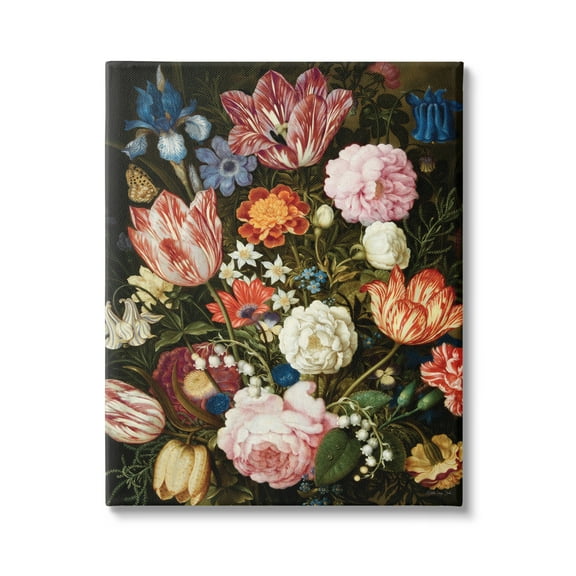 Stupell Industries Mixed Vintage Bouquet Botanical & Floral Painting Gallery Wrapped Canvas Print Wall Art, 16 x 20