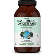 Maxi Health Triple Omega-3 – Heart, Brain & Joint Health Support – Fish Oil + Vitamin D3 – 180 Softgels