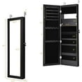 thumbnail image 2 of SAZYY LED Jewelry Cabinet Wall Mounted Door Hanging, Lockable Jewelry Armoire with 47.2'' Full Length Mirror, Foldable Makeup Tray, Lipstick Brush Holders, Jewelry Storage Organizer, 2 of 9