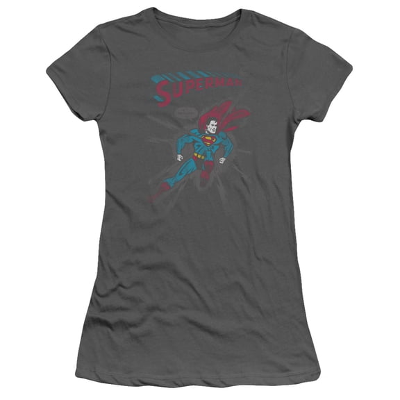Superman It Tickles Junior Women's T-Shirt Sheer Charcoal