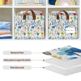 thumbnail image 4 of Yayeee Foldable Storage Basket for Shelves Waterproof Cloth Bins with Handles, Blue Wildflower Pattern, 4 of 7