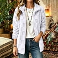 thumbnail image 2 of QIbmong Fleece Zip-up Jacket for Women Fuzzy Long Sleeve Collar Coat Lightweight Outwear Casual Winter Warm Soft Top(XXL,White), 2 of 9