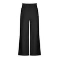 thumbnail image 4 of ZVNAΖH Pants for Women Casual Wide Leg Cotton Linen Loose Elastic Waist Pants for Women, 4 of 6