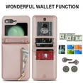 thumbnail image 3 of Allytechgroup Wallet Case for Samsung Galaxy Z Flip 6 with Crossbody Strap, Premium PU Leather Zipper Pocket Shockproof Cards Holder Phone Case for Women Girls, Rosegold, 3 of 8