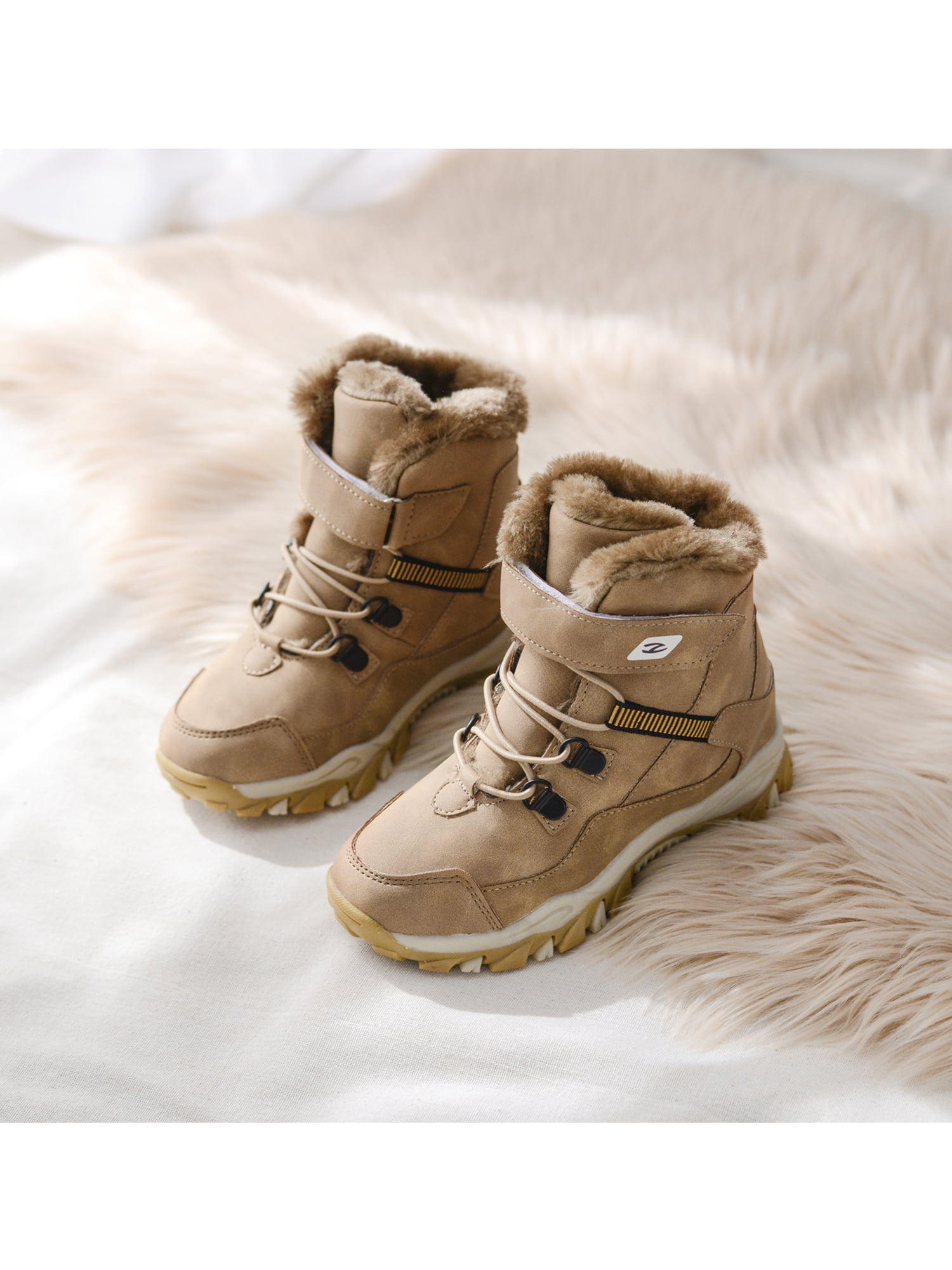 Boys Waterproof Snow Boots Faux Fur Lining Warm Shoes Winter Snow Shoes