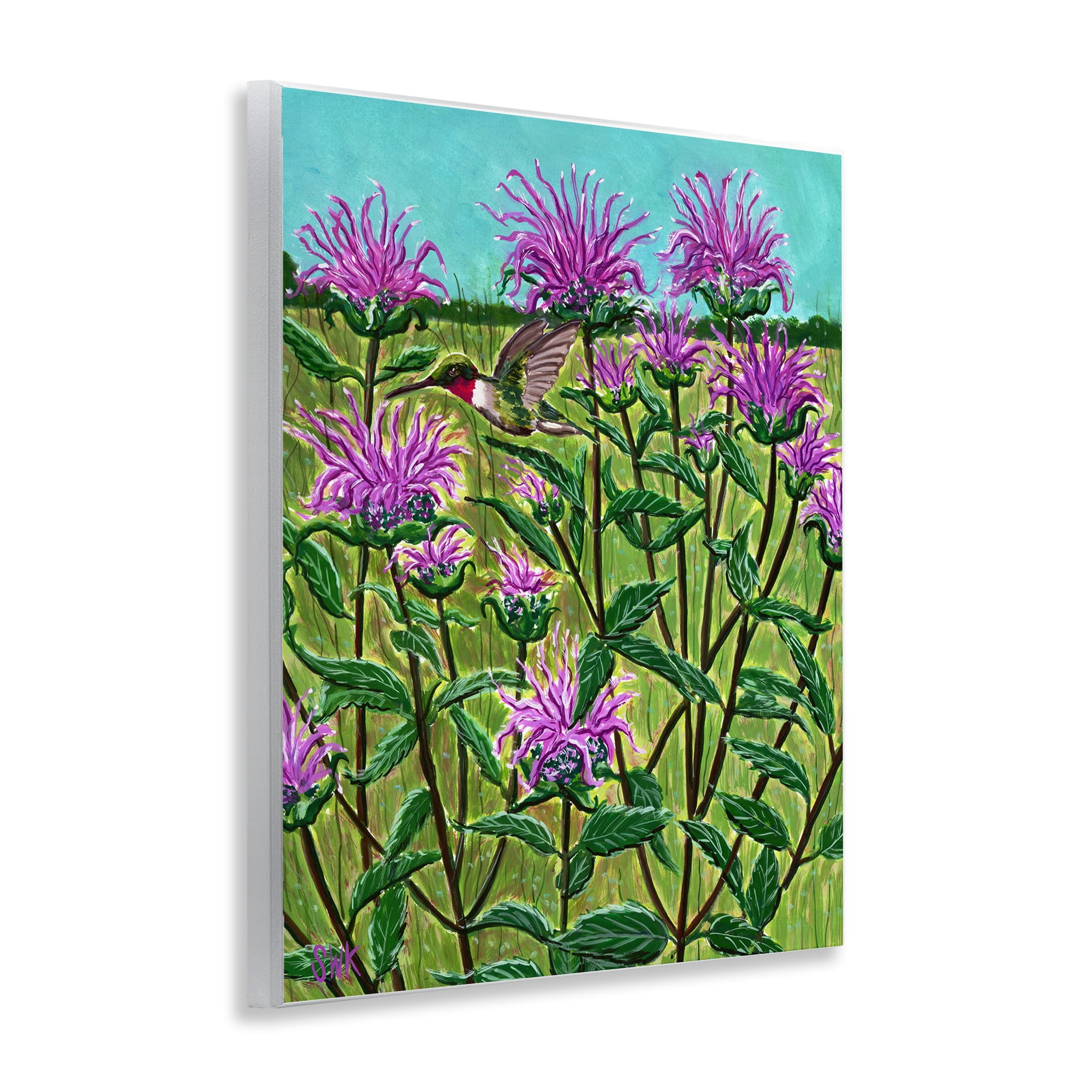 Stupell Industries Ruby Throated Hummingbird & Beebalm Wall Plaque Art, design by Sarah Waldron Kimball
