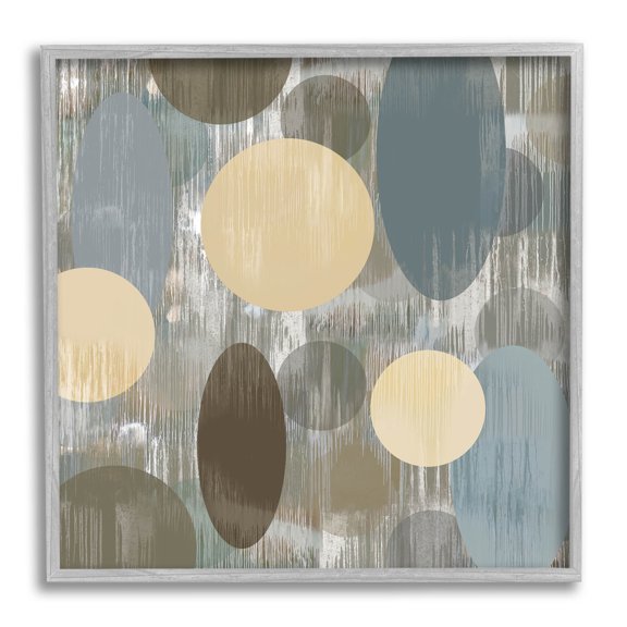 Muted Layered Circle Shapes Abstract Graphic Art Gray Framed Art Print Wall Art
