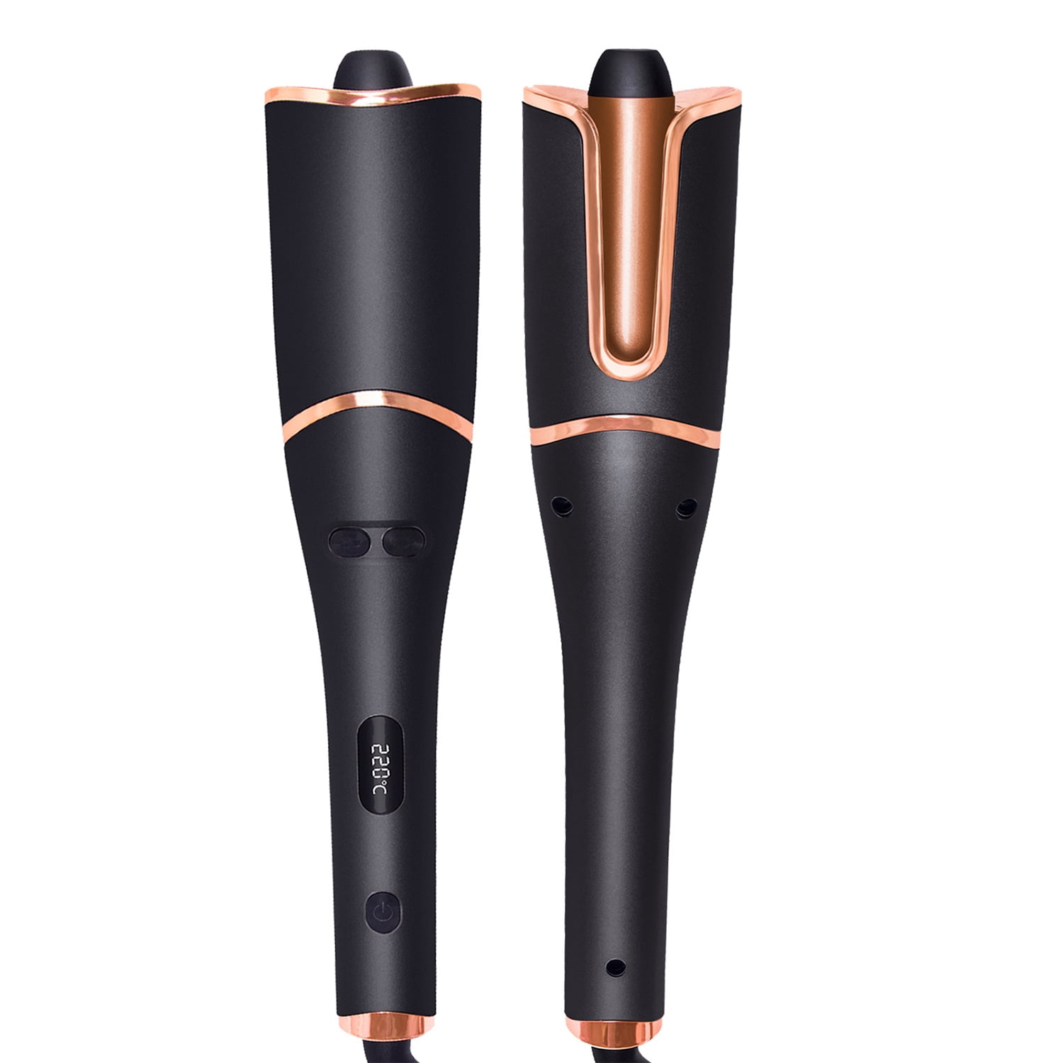 Automatic Hair Curler with U-Shaped Open Barrel for Tangle-Free Styling, Professional Ceramic Ionic Auto-Rotating Curling Iron Wand with 4 Temperature Settings & Anti-Scald Design