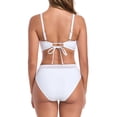 thumbnail image 7 of Ocean Blues Women's V Neck Mesh Splicing&nbsp;Bikini Swimsuit Set for Women Swimwear Two Piece Bathing Suits Size L, 7 of 7