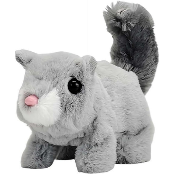 Realistic Walking & Mouth-Moving Squirrel Plush Toy | My Cute Pet Squirrel Stuffed Animal | Perfect Birthday Gift for Kids Boys & Girls(Gray Squirrel -1PCS) 