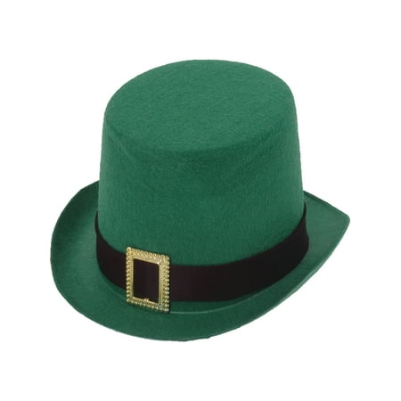 Deluxe New Green Leprechaun Costume Top Hat with Buckle