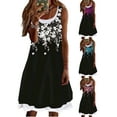 thumbnail image 2 of DYMADE Women's Sleeveless Floral Print Round Neck Loose Flowy Casual Mini Dress, 2 of 4
