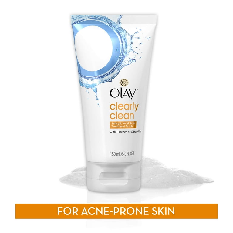 Olay Clearly Clean Salicylic Acid Acne Treatment Face Scrub 5 fl