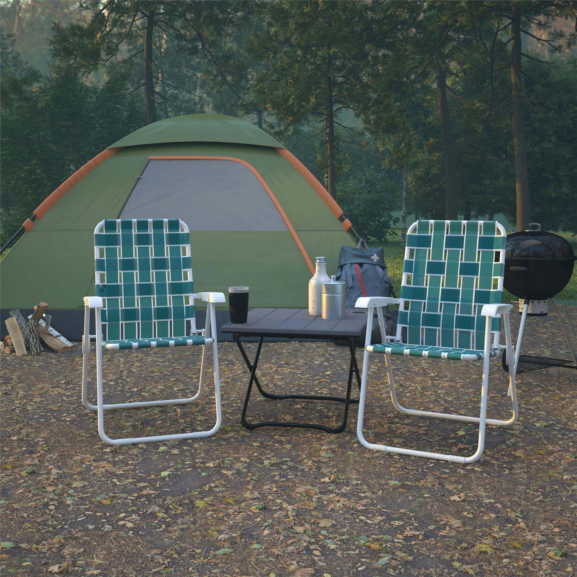 COSCO Folding Lawn Chairs, 2-Pack, Blue and Green - Walmart.com