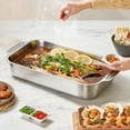 thumbnail image 6 of 316 Stainless Steel Roasting Pan | Deep Rectangular Baking Dish for Oven & Induction Cooktop | Fish, Meat & Vegetable Roasting Pan for Home Kitchen Cooking & Serving, 6 of 6