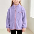 thumbnail image 4 of RYRJJ Toddler Kid Girls Boys Fleece Jackets Lightweight Zip Up Sherpa Fall Winter Coats Long Sleeve Stand Collar Jacket, 4 of 7