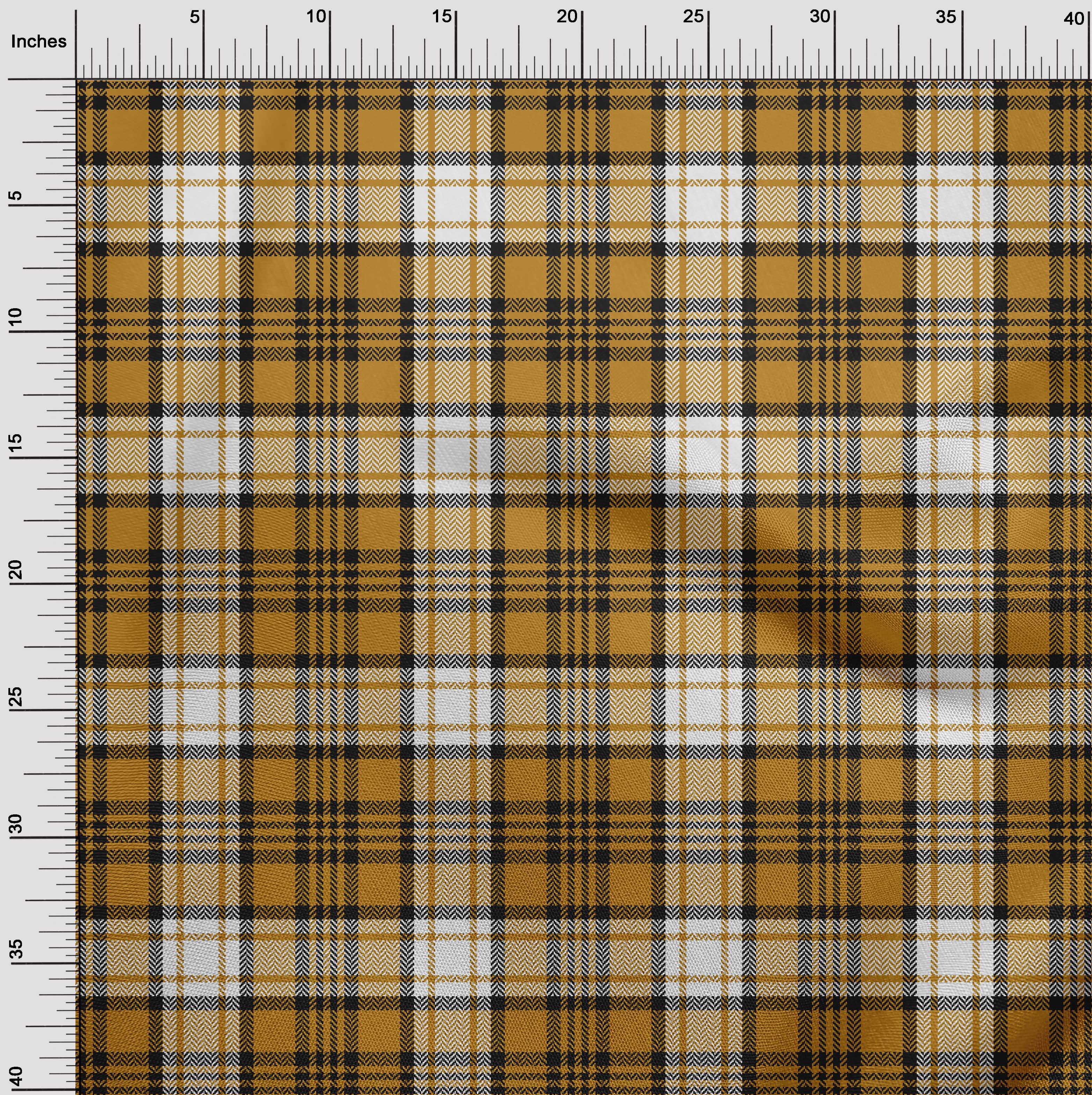 oneOone Polyester Spandex Brown Fabric Tartan Craft Projects Decor Fabric Printed By The Yard 56 Inch Wide