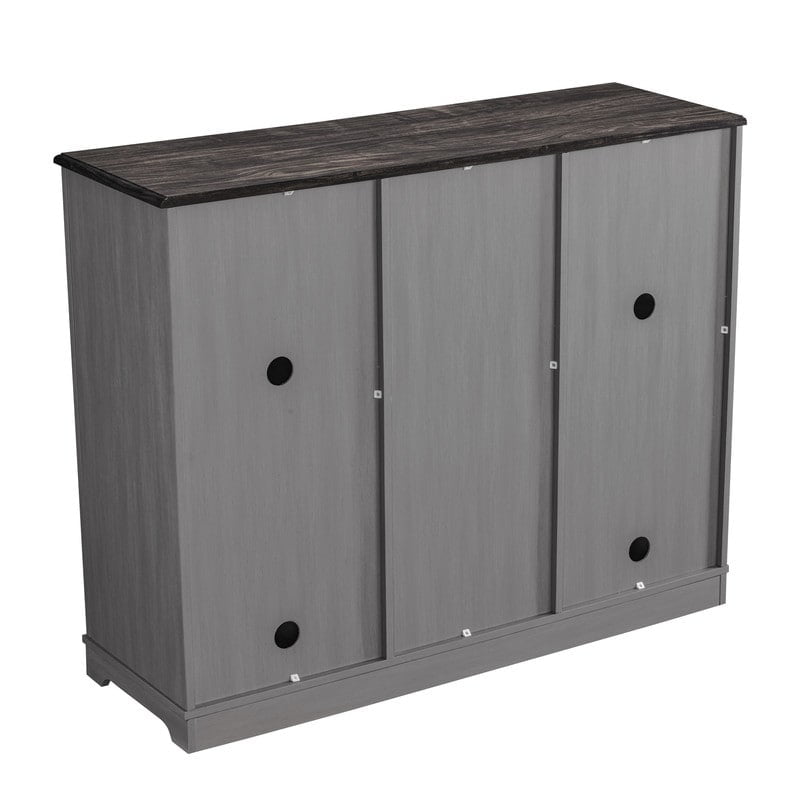 FESTIVO 47 in. Modern X-Door Wine Cabinet w/ Built-in Wine Rack - 47" in Width Grey Grey Finish, Matte, Wood Finish