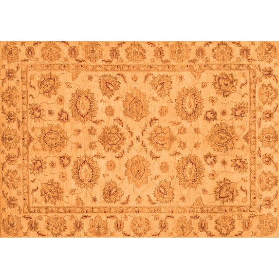 Ahgly Company Indoor Rectangle Oriental Orange Traditional Area Rugs, 2' x 4'