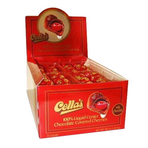 Cellas Covered Cherry Milk Chocolate, Nut and Gluten Free, 72 ea by Cella chocolates
