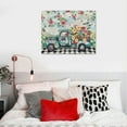 thumbnail image 5 of Nawypu Easter Truck Plaid Wall Art For Living Room/Bedroom, Canvas Bathroom Decor Wall Art Kitchen Office Framed Wood  Picture, Eucalyptus Floral Eggs Buffalo Black, 5 of 5