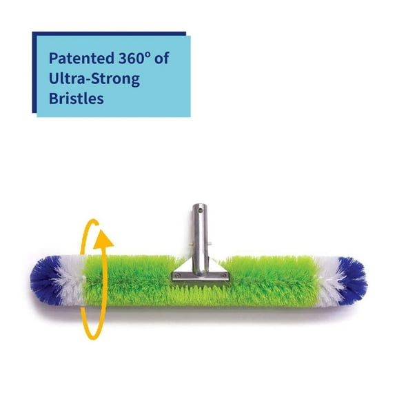 Blue Torrent Swimming Pool Brush, 360-Degree Bristles for Pools, Reinforced Design, 24"