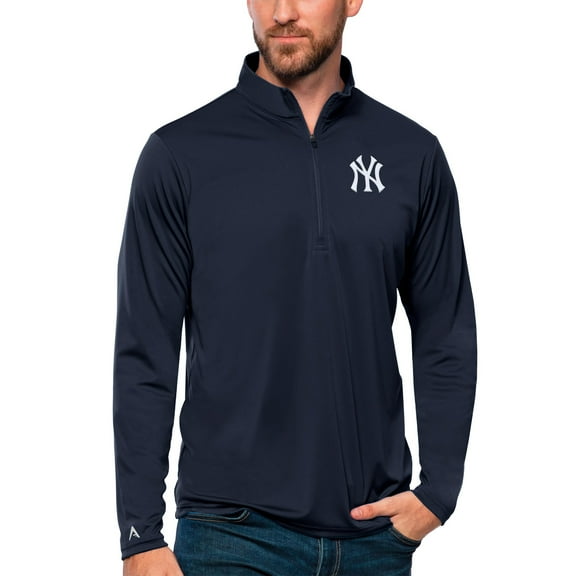 Men's Antigua Navy New York Yankees Tribute Quarter-Zip Pullover Top