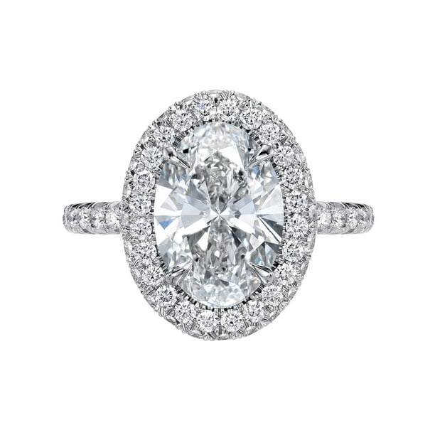 Anillos para mujer, regalos para mujer, anillo de compromiso ovalado con incrustaciones de circonitas ovaladas.
