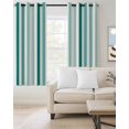thumbnail image 2 of Green Stripe Blackout Curtains, Light Blocking Print Window Curtains, Gradient Geometric White Vertical Striped Thermal Insulated Window Drapes for Living Room Kitchen Cafe 2 Panels, 55"W x 39"L, 2 of 9
