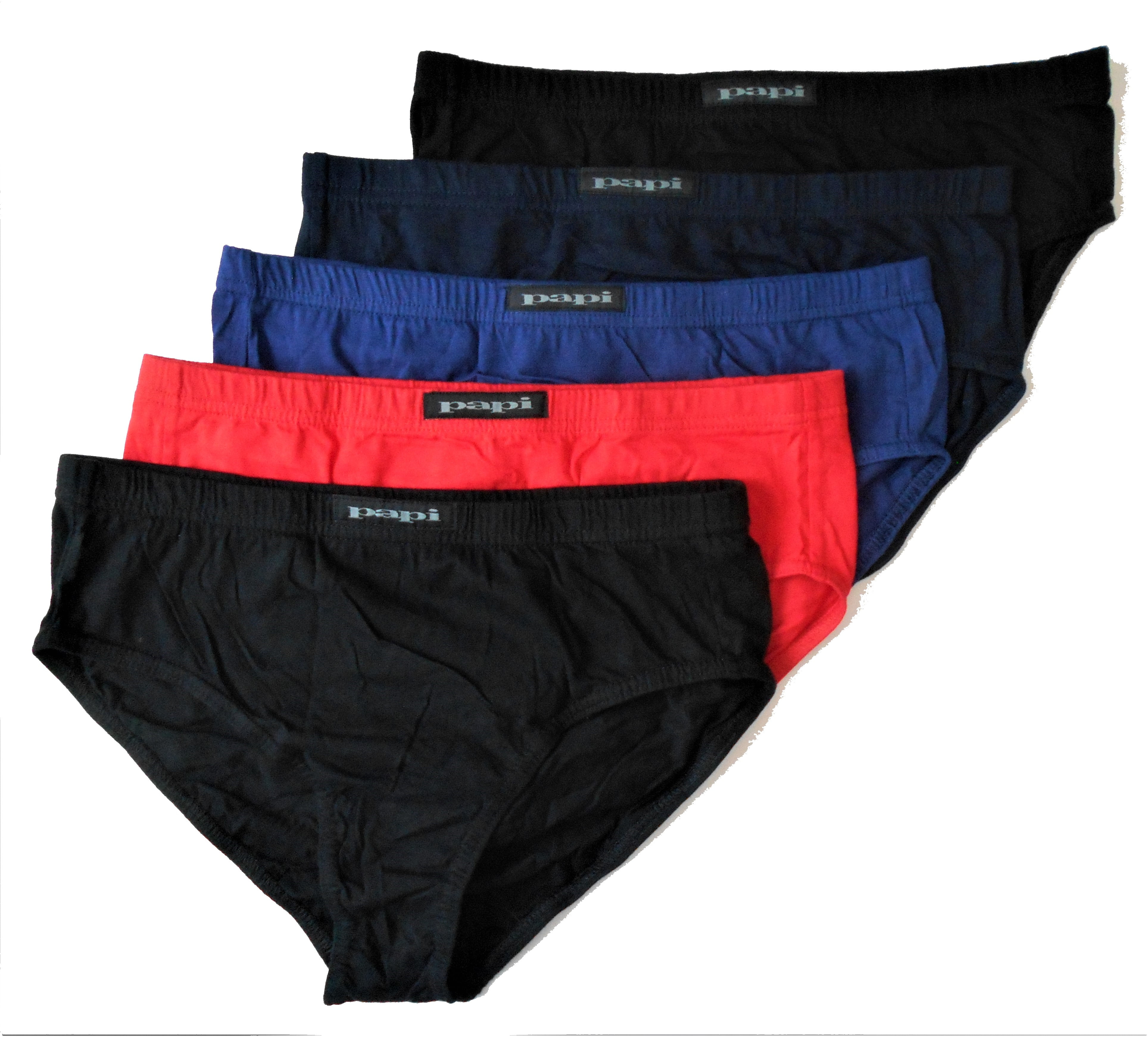 papi PAPI MEN UNDERWEAR PACK X5 SOLID 943 MULTI MEDIUM LOW RISE