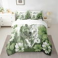 thumbnail image 2 of Wolf 7 Piece Comforter Set Full Daisy Flowers Bedding Sets,Turquoise White Ombre Oil Painting Sheet Set with Comforter Graffiti Art Western Animals Butterfly Bohemian Decor, 2 of 4