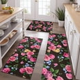 thumbnail image 2 of Pioneer Flower Floral Print Pattern Kitchen Rugs Sets Of 3,Kitchen Runner Rugs Non Skid Washable,Decorative Kitchen Floor Mats for Kitchen,Sink,Laundry,17"x30"+ 17"x47" + 17"x59", 2 of 6