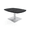 Asian Night w/Silver Base, variant on Small Arc Boat Shaped Office Coffee Table 34"x45" Square Metal Base