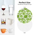 thumbnail image 6 of Fuzoiu Green Various Lemons Print Leather Coasters Set,Drink Coasters Set of 4,for Tabletop Protection, Durable PVC Coasters,Home Décor and Housewarming Gift-Round Shape, 6 of 6
