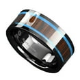 thumbnail image 5 of Tungsten Rings for Men Wedding Bands for Him Womens Wedding Bands for Her 8mm Silver Turquoise & Koa Wood Wedding Band Jewelry, 5 of 6