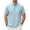 Light Blue, variant on Men Cotton Linen Shirt Short Sleeve Stand Collar Tops Button Up Shirts Summer Plus Size Top Business Dressy Blouse Loose Fit Blouses Easy Breathable Tees Casual Work Clothing