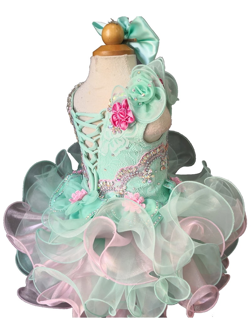 green glitz pageant dress Jenniferwu Baby Girl Handmade Beaded Dresses Toddler Pageant Girl's Princess Dress 33ALUW47590115S00