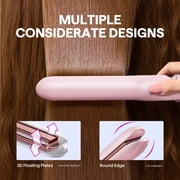 Wavytalk Curling Iron Set, 3 in 1 Curling Wand Set with Curling Brush, Flat Iron, 1 1/4 inch Curling Iron, Dual Voltage, Pink