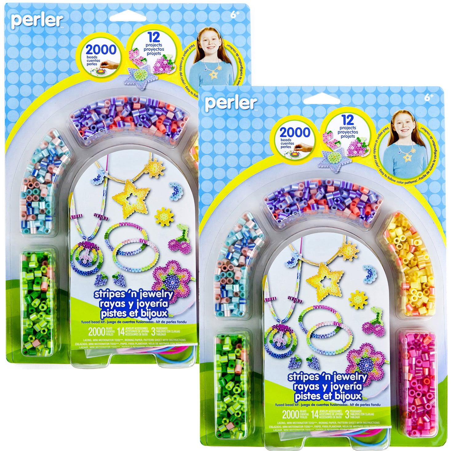 Perler Fused Bead Kit Stripes 'n Jewelry, Multipack Of 2