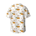 thumbnail image 2 of Vsdgher Rabbit And Carrot Print Men's Wrinkle Free Untucked Cuban Shirt Business Casual Button Down Shirts Short Sleeve Shirt, 2 of 7