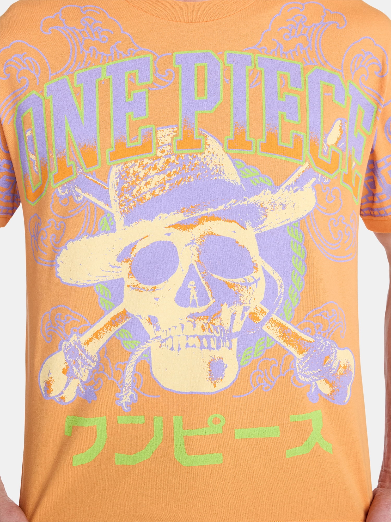 One Piece Men's and Big Men's Pirate King Waves Oversized Graphic Tee, Sizes XS-3XL